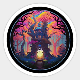 Psychedelic Tree Temple Sticker